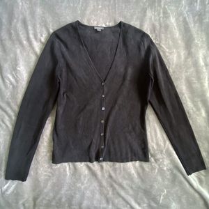 Ann Taylor V-Neck Button Down Silk Blend Knit Cardigan